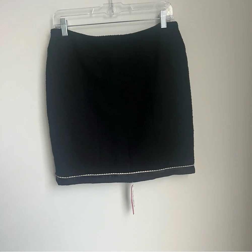 Vtg Chanel Boutique Black Wool Straight Skirt Women's Size 44